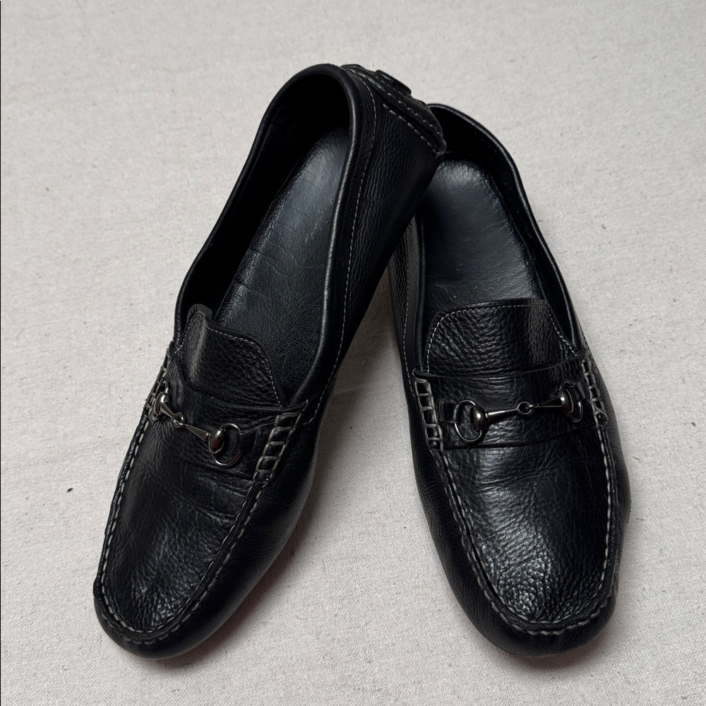 Cole Haan Men's Black Leather Loafers.